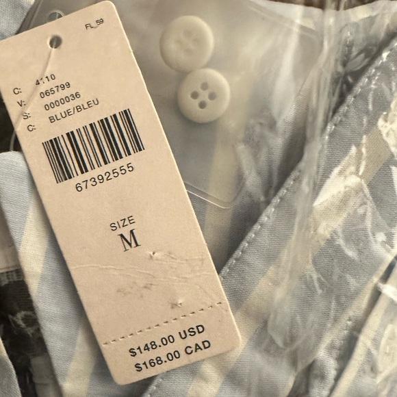 Anthropologie Sky Blue Striped Button-Down Shirt - Picture 5 of 5